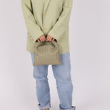 Bottega Veneta Travertine Intrecciato Mini Hop - FashioNica