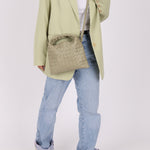 Bottega Veneta Travertine Intrecciato Mini Hop - FashioNica