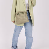 Bottega Veneta Travertine Intrecciato Mini Hop - FashioNica