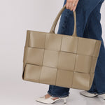 Bottega Veneta Travertine Maxi Intrecciato Large Arco Tote - FashioNica