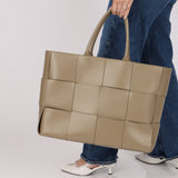 Bottega Veneta Travertine Maxi Intrecciato Large Arco Tote - FashioNica