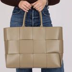 Bottega Veneta Travertine Maxi Intrecciato Large Arco Tote - FashioNica