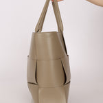 Bottega Veneta Travertine Maxi Intrecciato Large Arco Tote - FashioNica