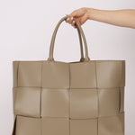 Bottega Veneta Travertine Maxi Intrecciato Large Arco Tote - FashioNica