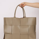 Bottega Veneta Travertine Maxi Intrecciato Large Arco Tote - FashioNica