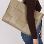 Bottega Veneta Travertine Maxi Intrecciato Large Arco Tote - FashioNica