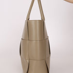 Bottega Veneta Travertine Maxi Intrecciato Large Arco Tote - FashioNica