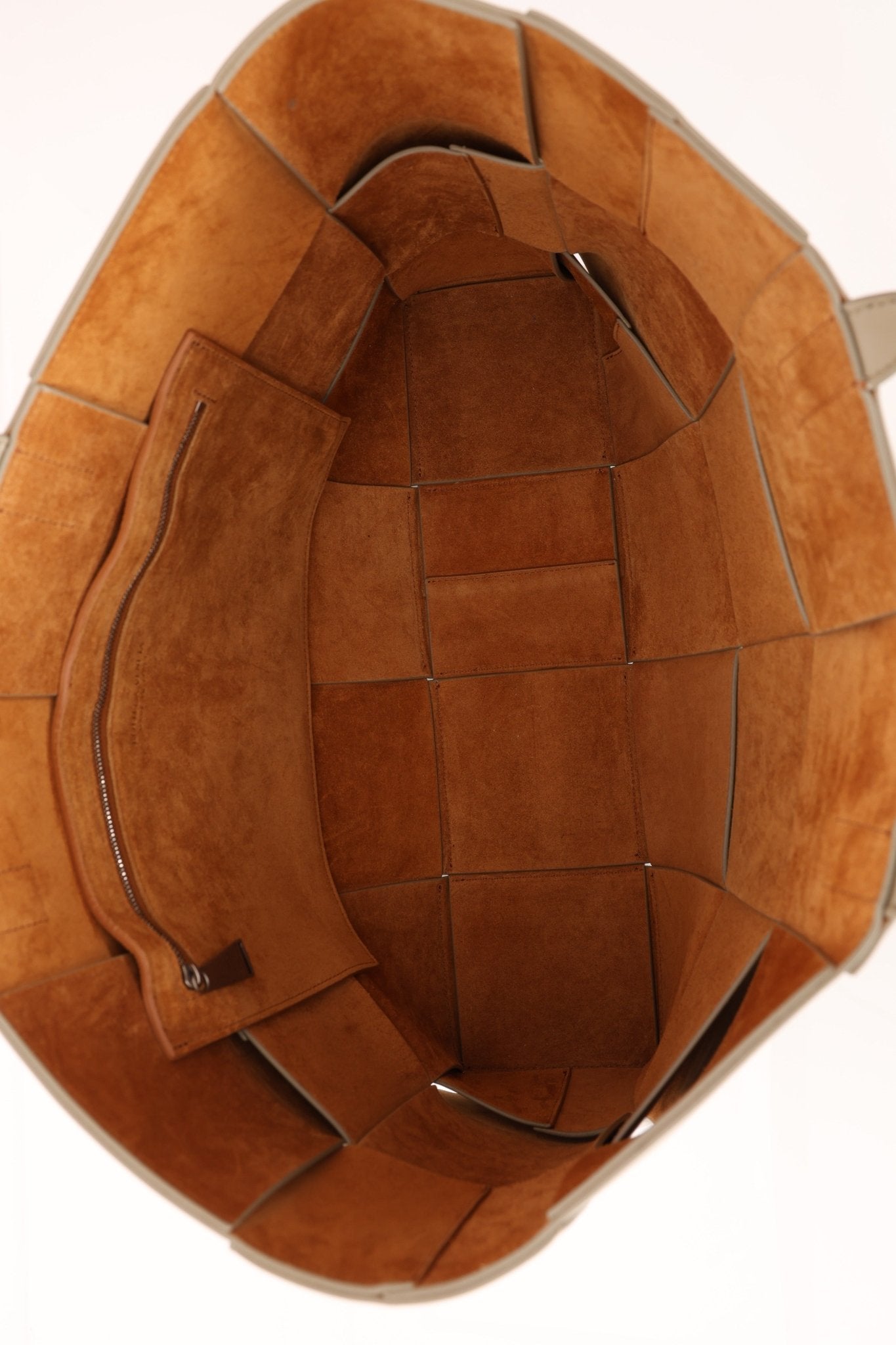 Bottega Veneta Travertine Maxi Intrecciato Large Arco Tote - FashioNica