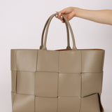 Bottega Veneta Travertine Maxi Intrecciato Large Arco Tote - FashioNica