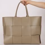 Bottega Veneta Travertine Maxi Intrecciato Large Arco Tote - FashioNica