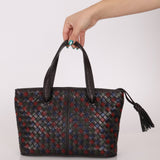 Bottega Veneta Tri - Color Intrecciato Top Handle Tote - FashioNica