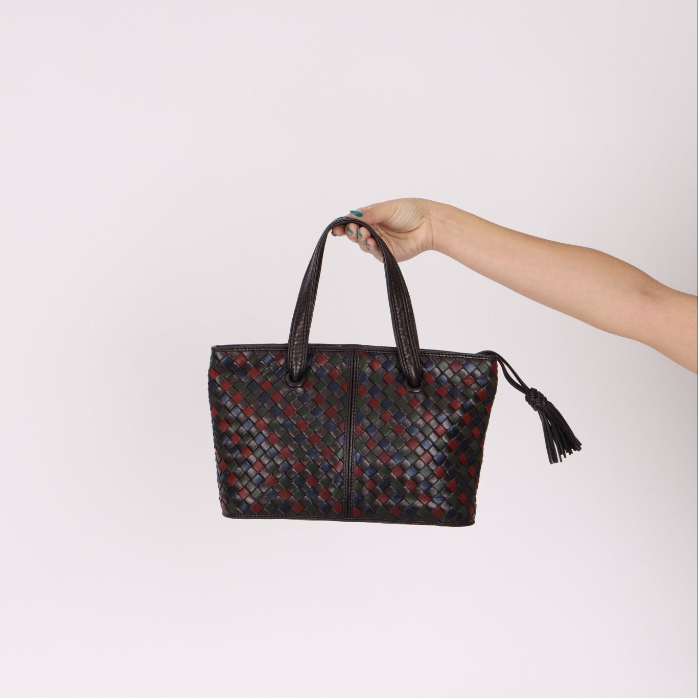 Bottega Veneta Tri - Color Intrecciato Top Handle Tote - FashioNica