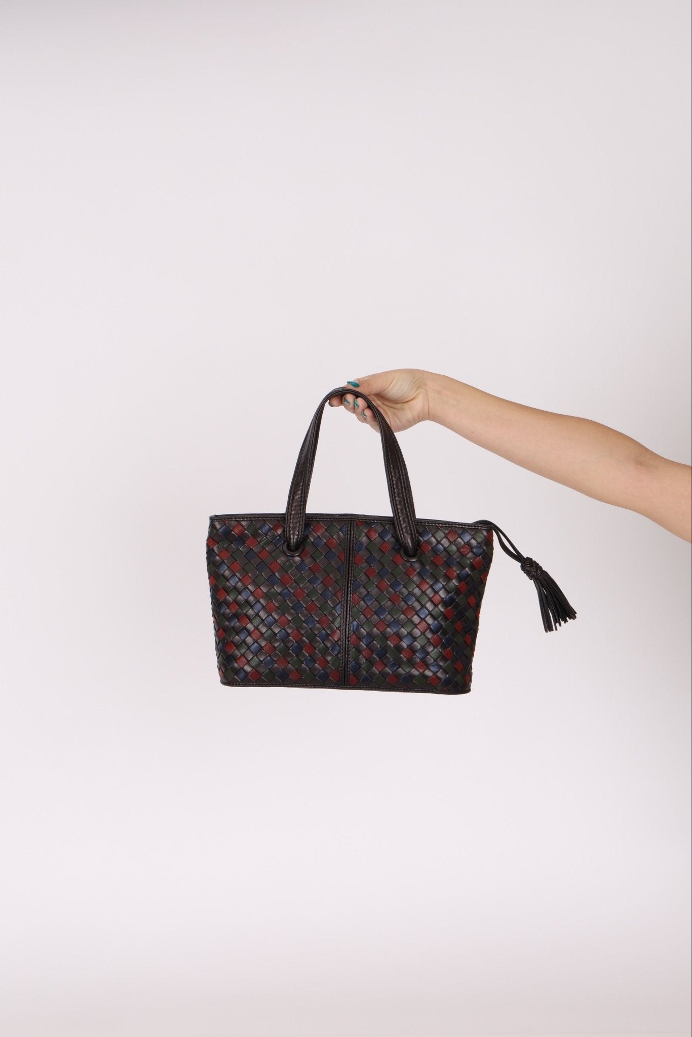 Bottega Veneta Tri - Color Intrecciato Top Handle Tote - FashioNica
