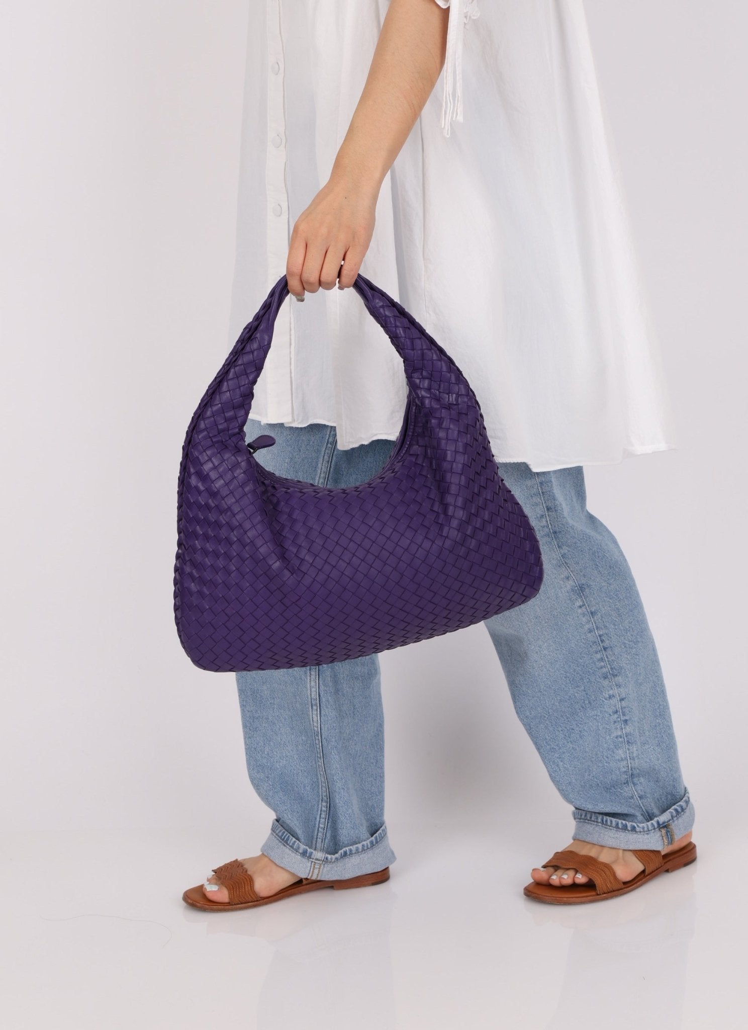 Bottega Veneta Ube Intrecciato Small Hobo - FashioNica