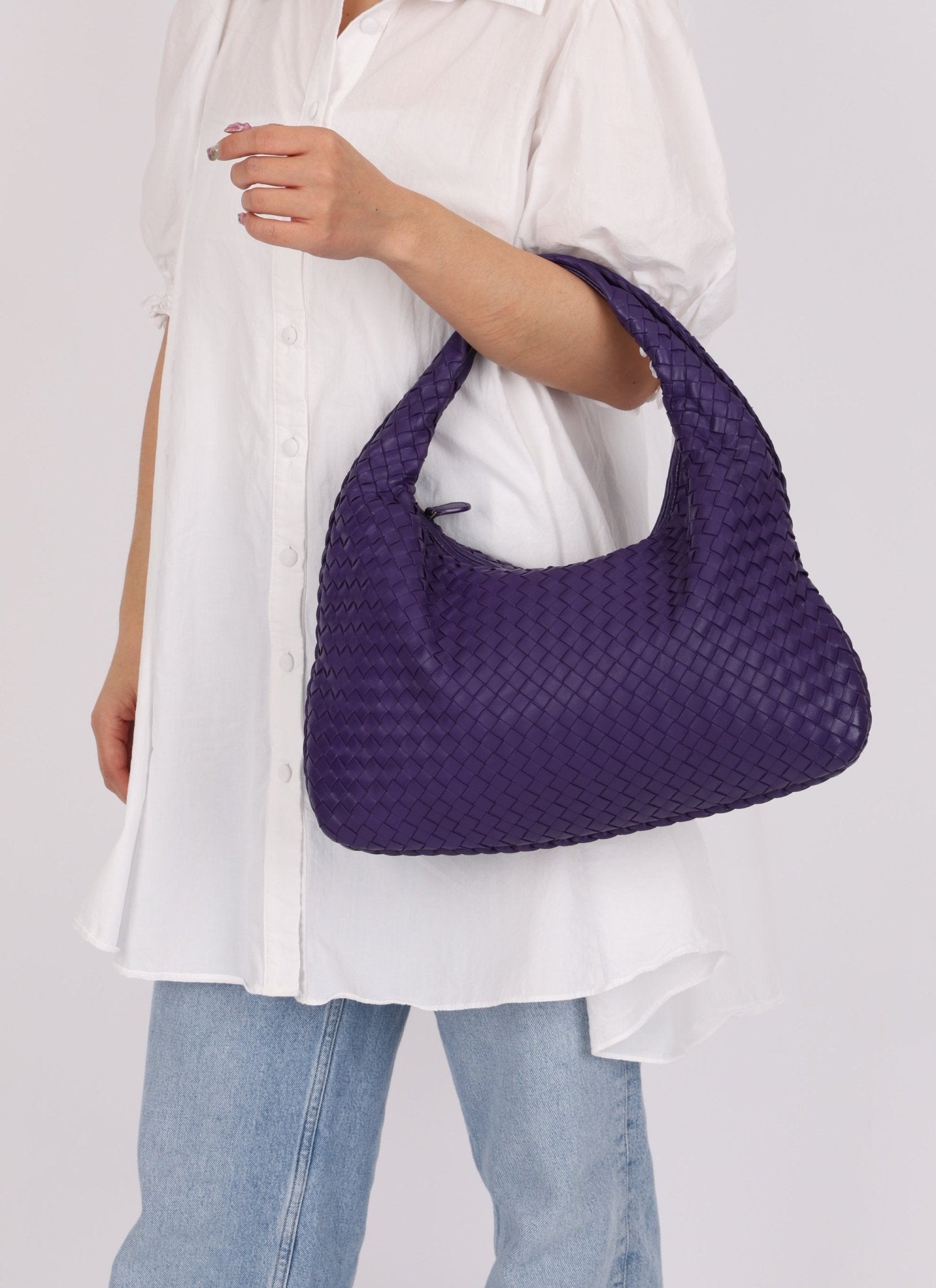 Bottega Veneta Ube Intrecciato Small Hobo - FashioNica