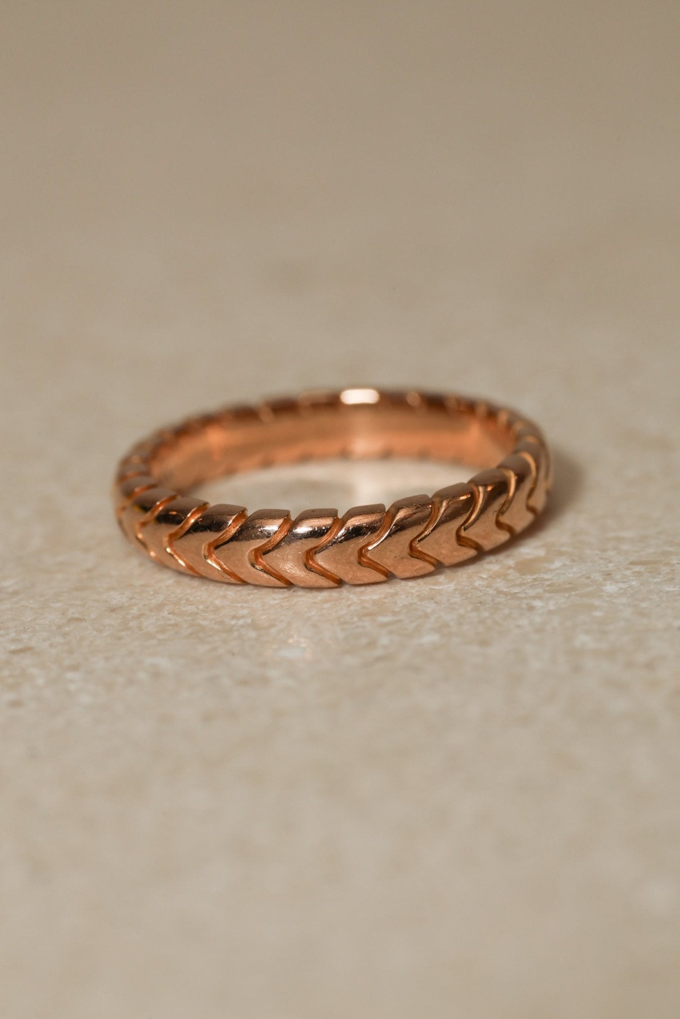 Bvlgari 18K RG Spiga Ring - FashioNica