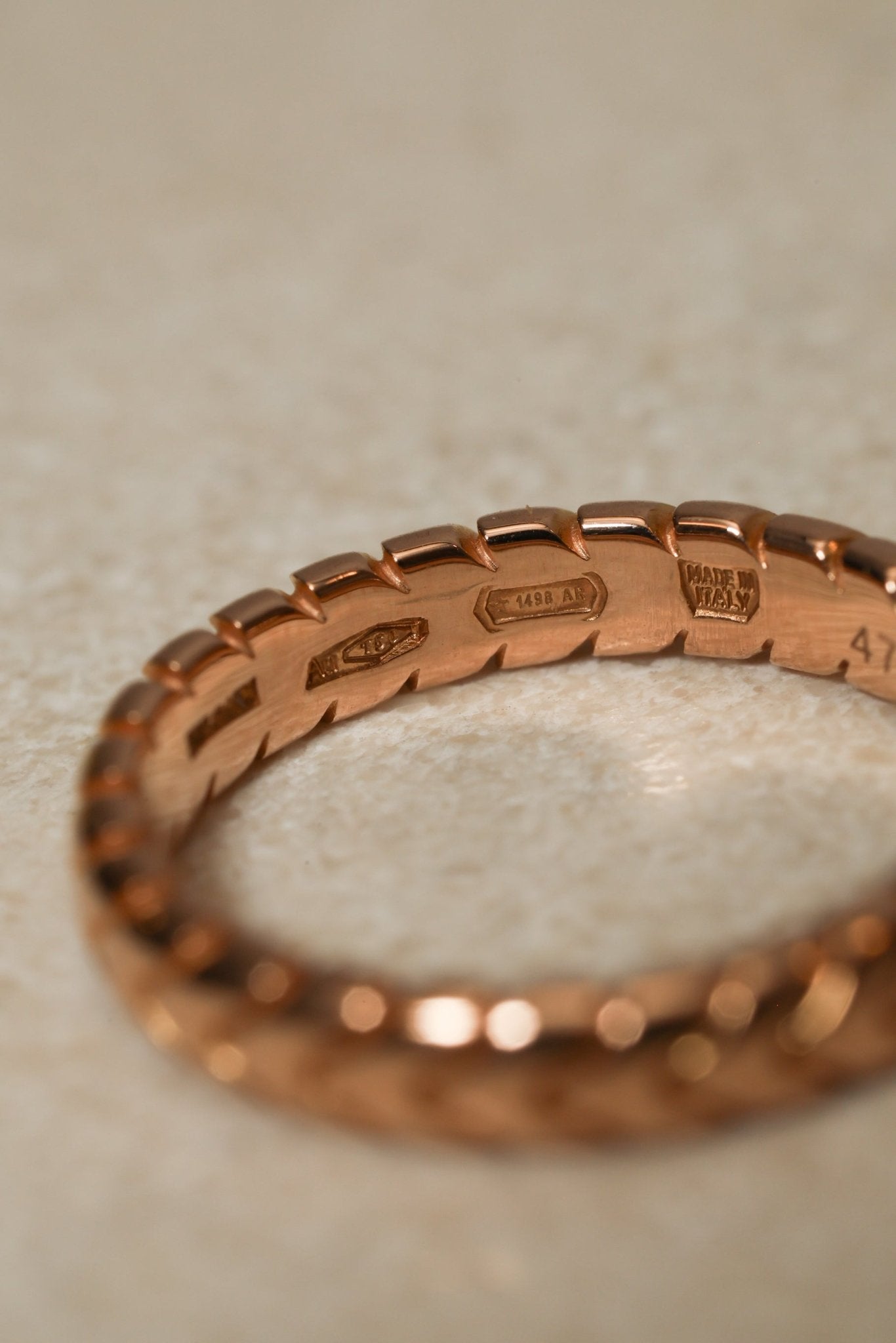 Bvlgari 18K RG Spiga Ring - FashioNica