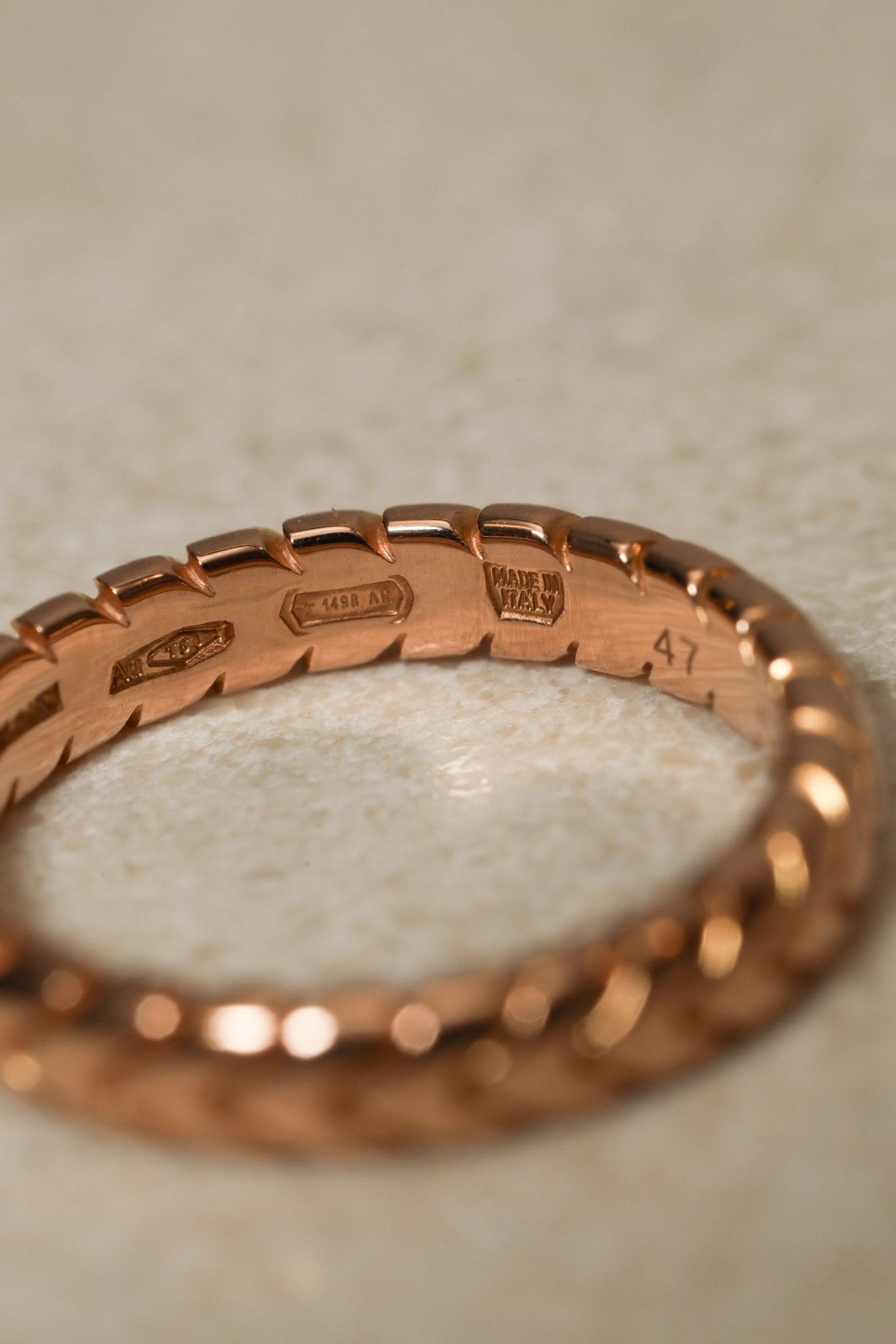 Bvlgari 18K RG Spiga Ring - FashioNica