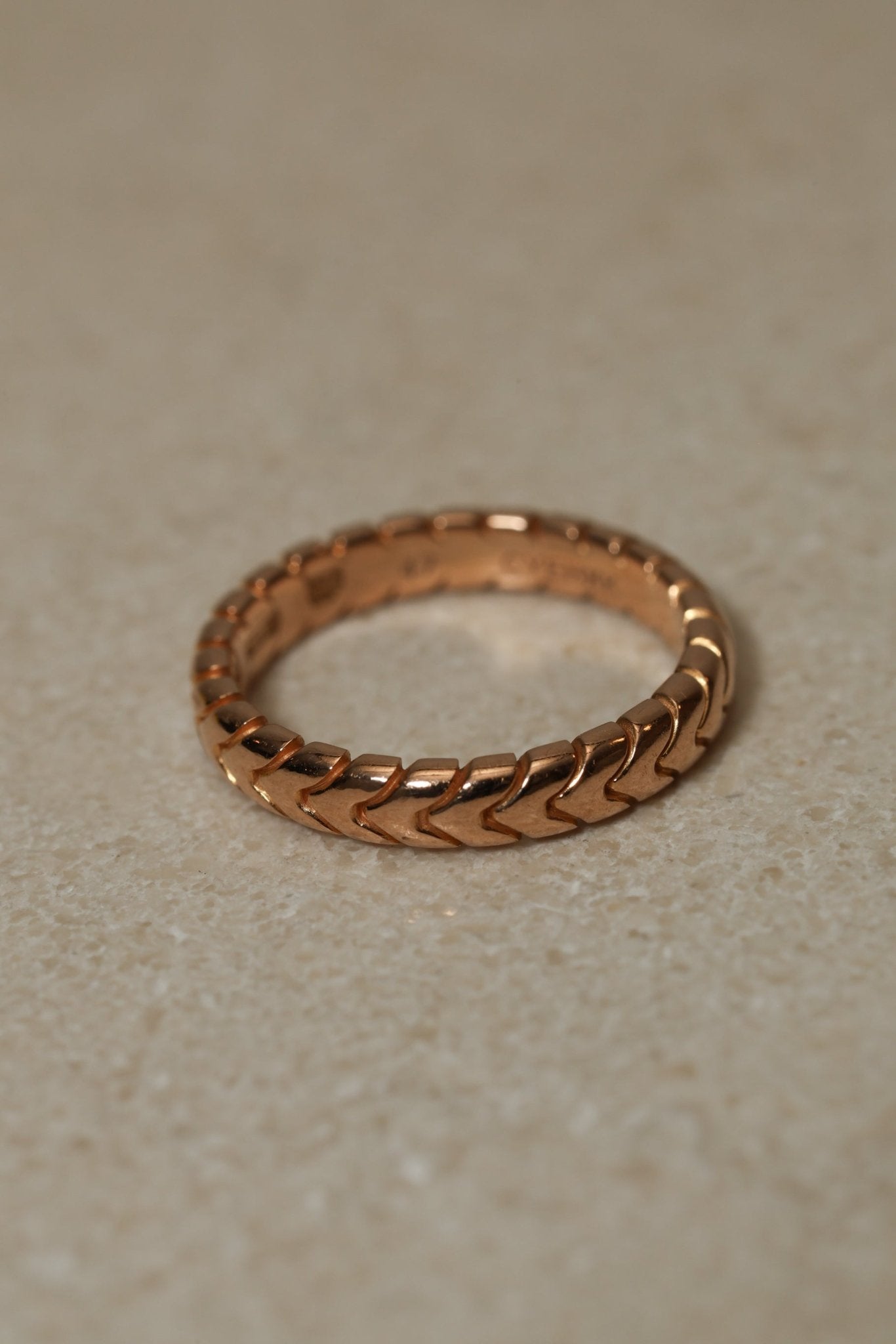 Bvlgari 18K RG Spiga Ring - FashioNica
