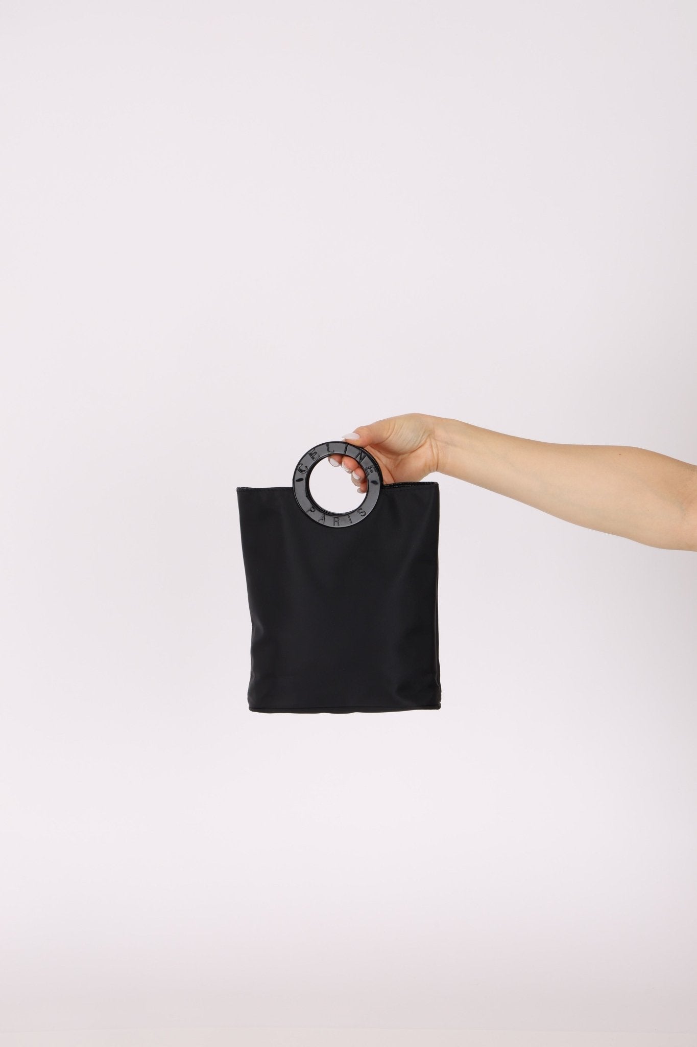 Celine Acetate Logo Circle Nylon Tote - FashioNica