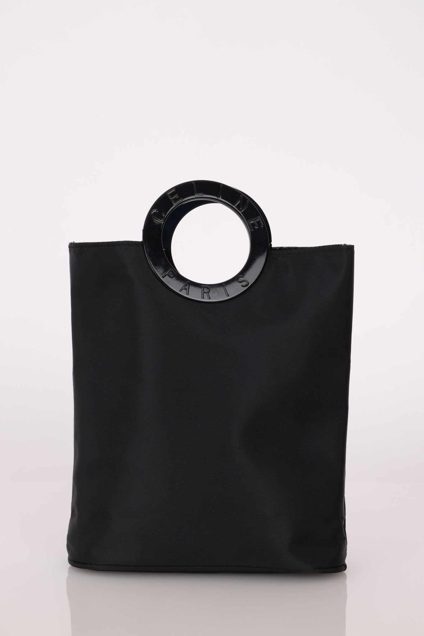 Celine Acetate Logo Circle Nylon Tote - FashioNica