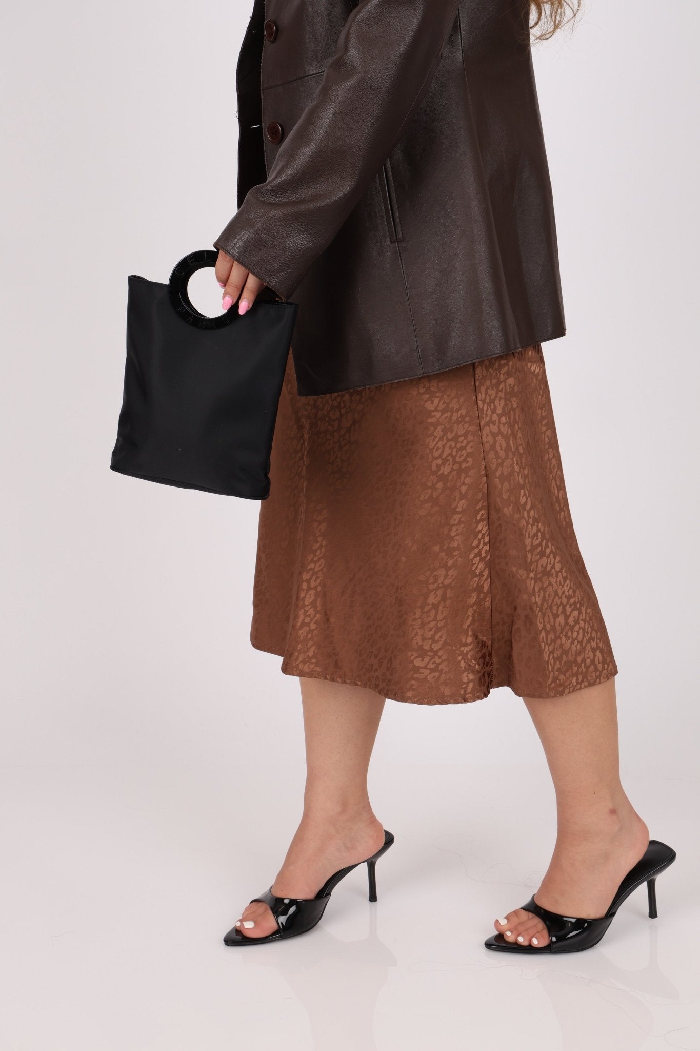 Celine Acetate Logo Circle Nylon Tote - FashioNica