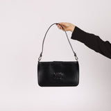 Celine Black Leather Macadam Pochette - FashioNica