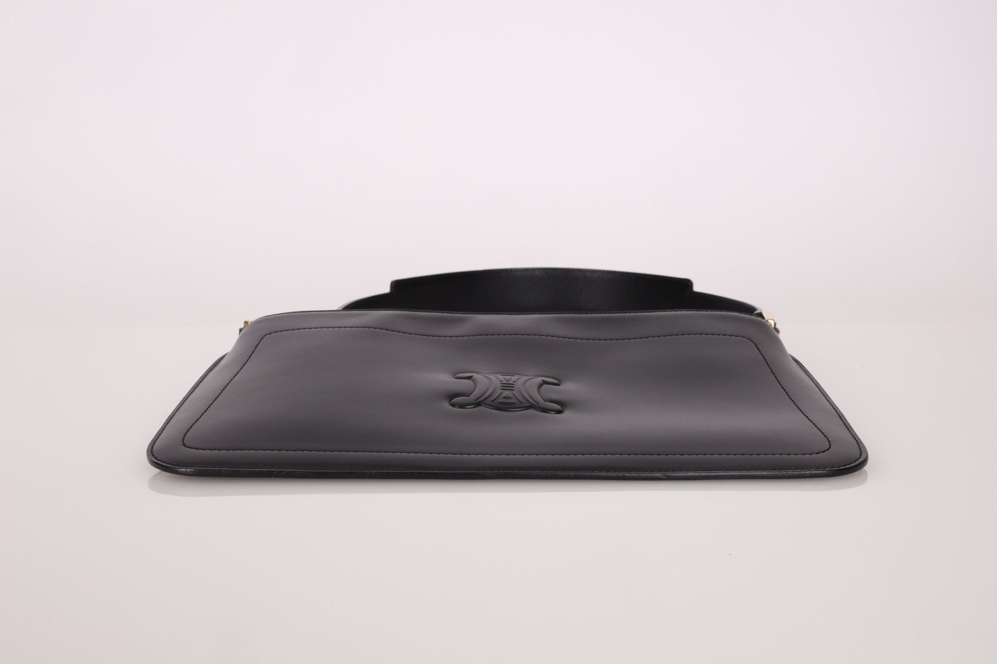 Celine Black Leather Macadam Pochette - FashioNica