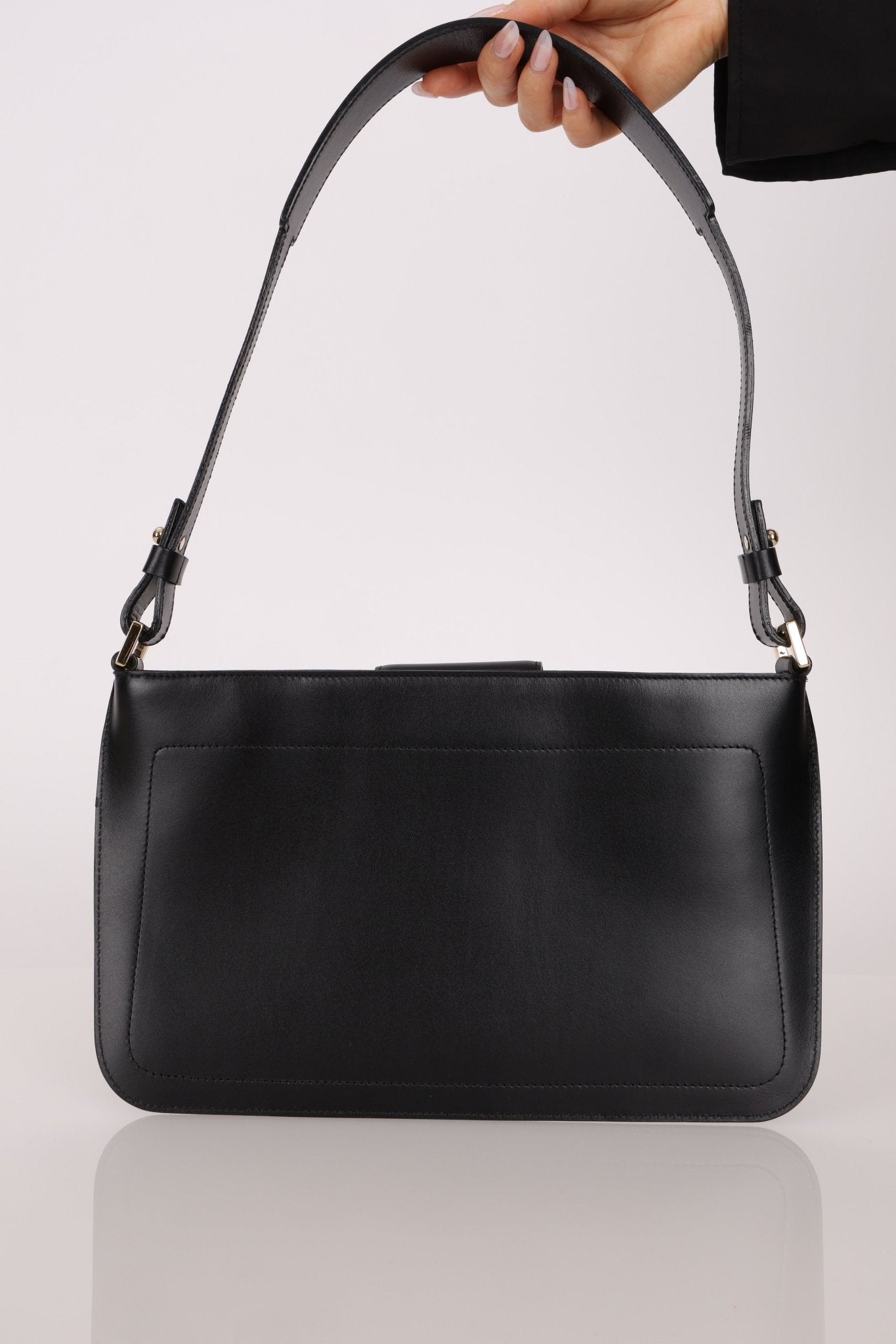 Celine Black Leather Macadam Pochette - FashioNica