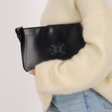 Celine Black Leather Macadam Pochette - FashioNica