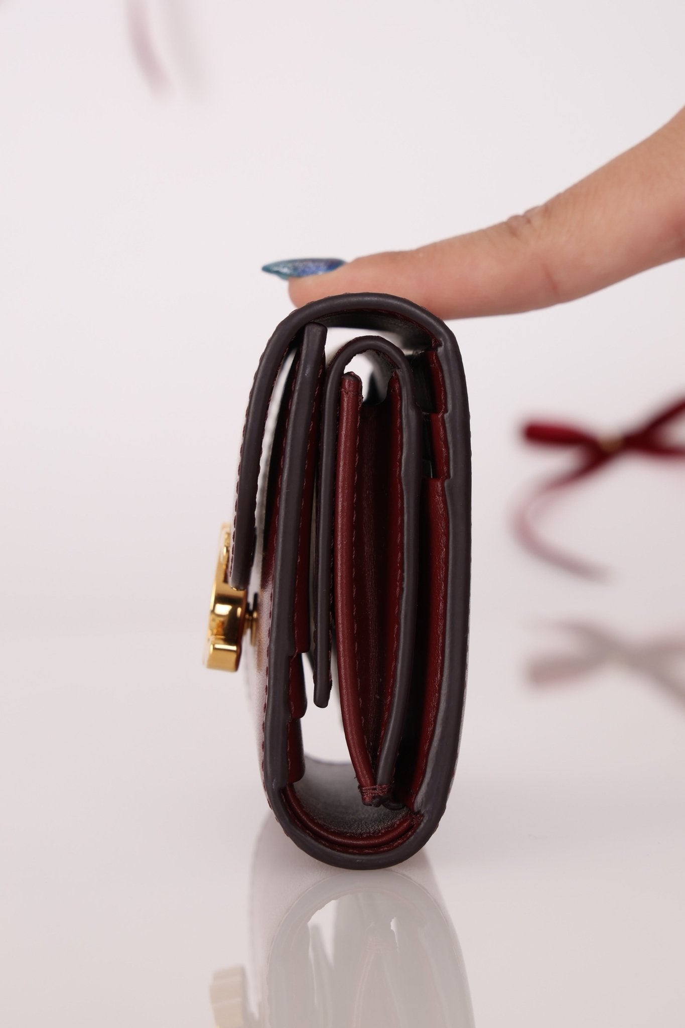 Celine Brown Triomphe Tri - fold Wallet - FashioNica