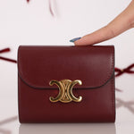 Celine Brown Triomphe Tri - fold Wallet - FashioNica