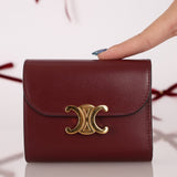 Celine Brown Triomphe Tri - fold Wallet - FashioNica