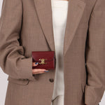 Celine Brown Triomphe Tri - fold Wallet - FashioNica