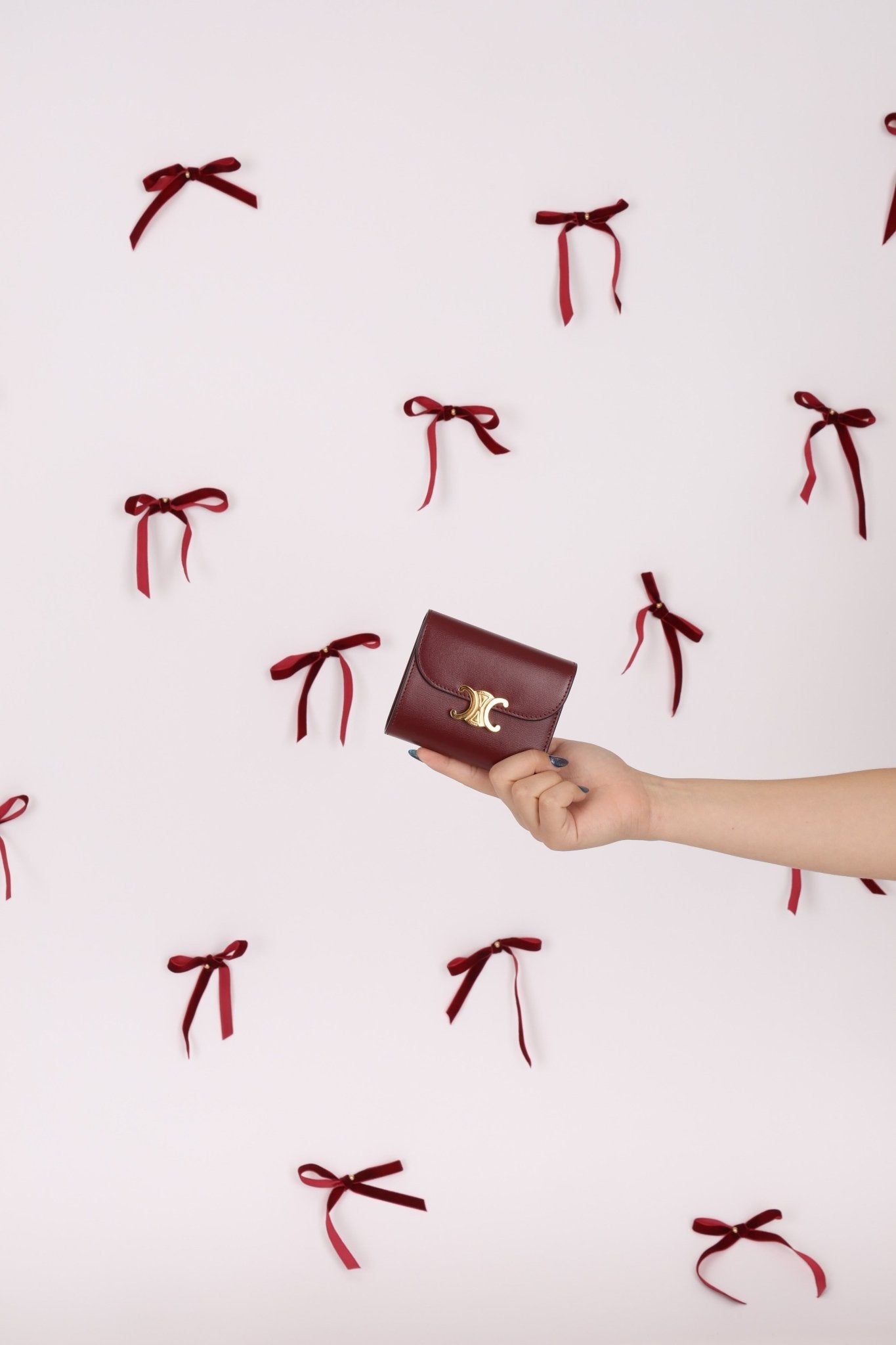 Celine Brown Triomphe Tri - fold Wallet - FashioNica