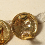 Celine Button Logo Round Clip - On Earrings - FashioNica