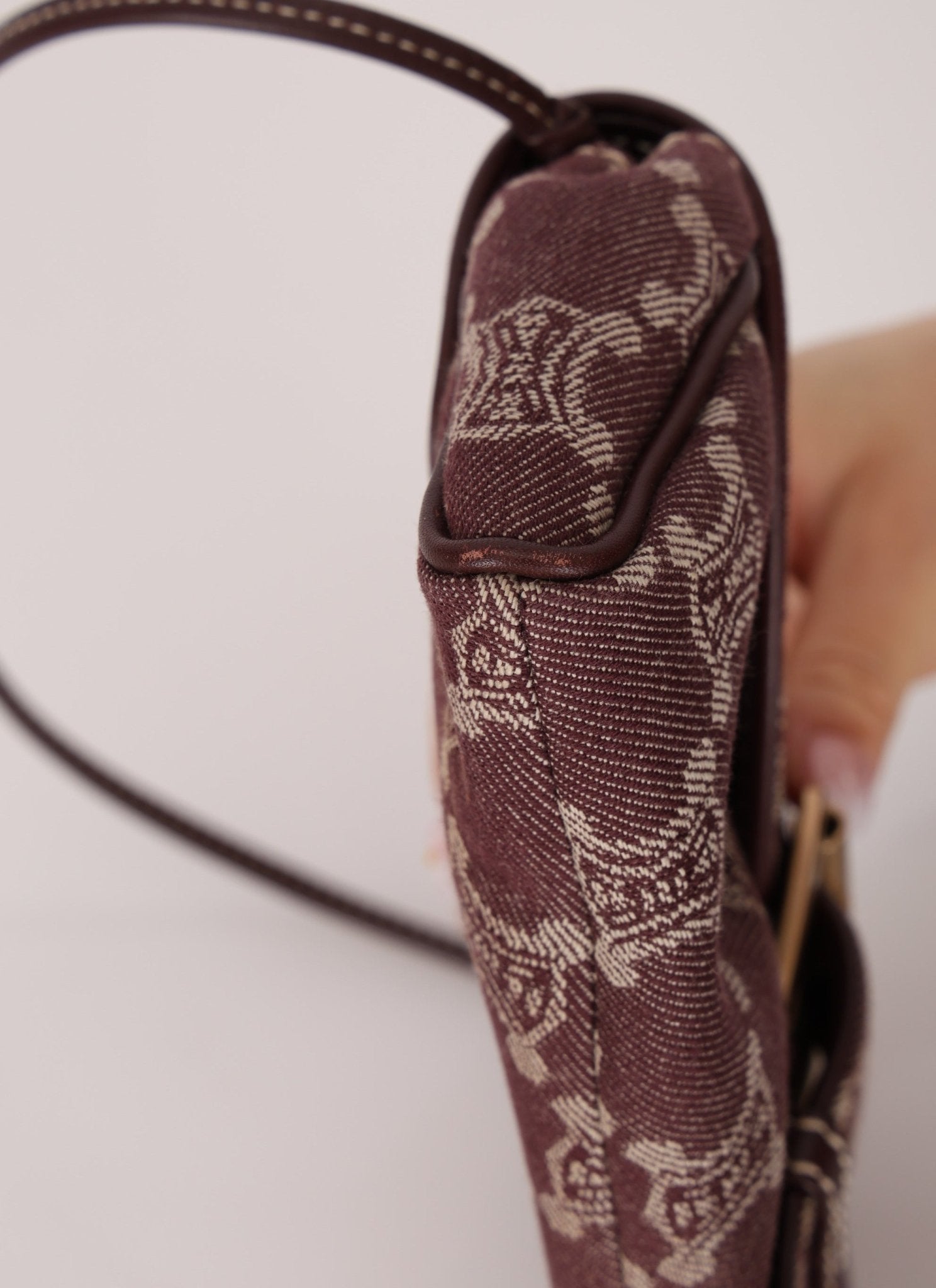 Celine Chocolate Denim Triomphe Ava Shoulder Bag - FashioNica