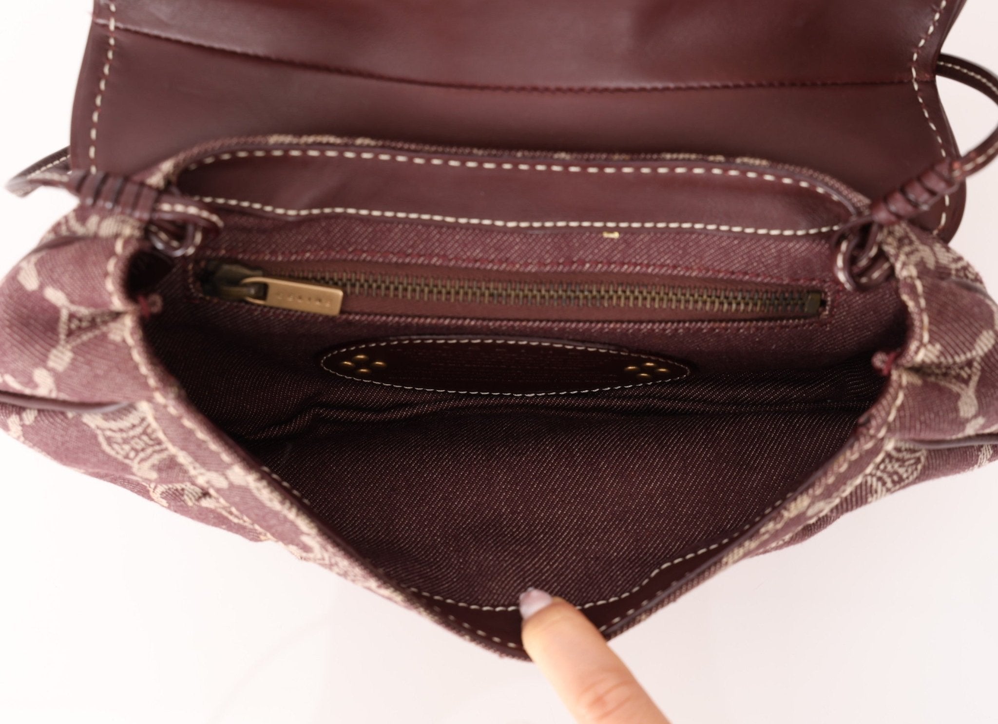 Celine Chocolate Denim Triomphe Ava Shoulder Bag - FashioNica