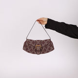 Celine Chocolate Denim Triomphe Ava Shoulder Bag - FashioNica
