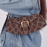 Celine Chocolate Denim Triomphe Ava Shoulder Bag - FashioNica