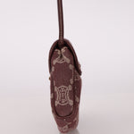 Celine Chocolate Denim Triomphe Ava Shoulder Bag - FashioNica