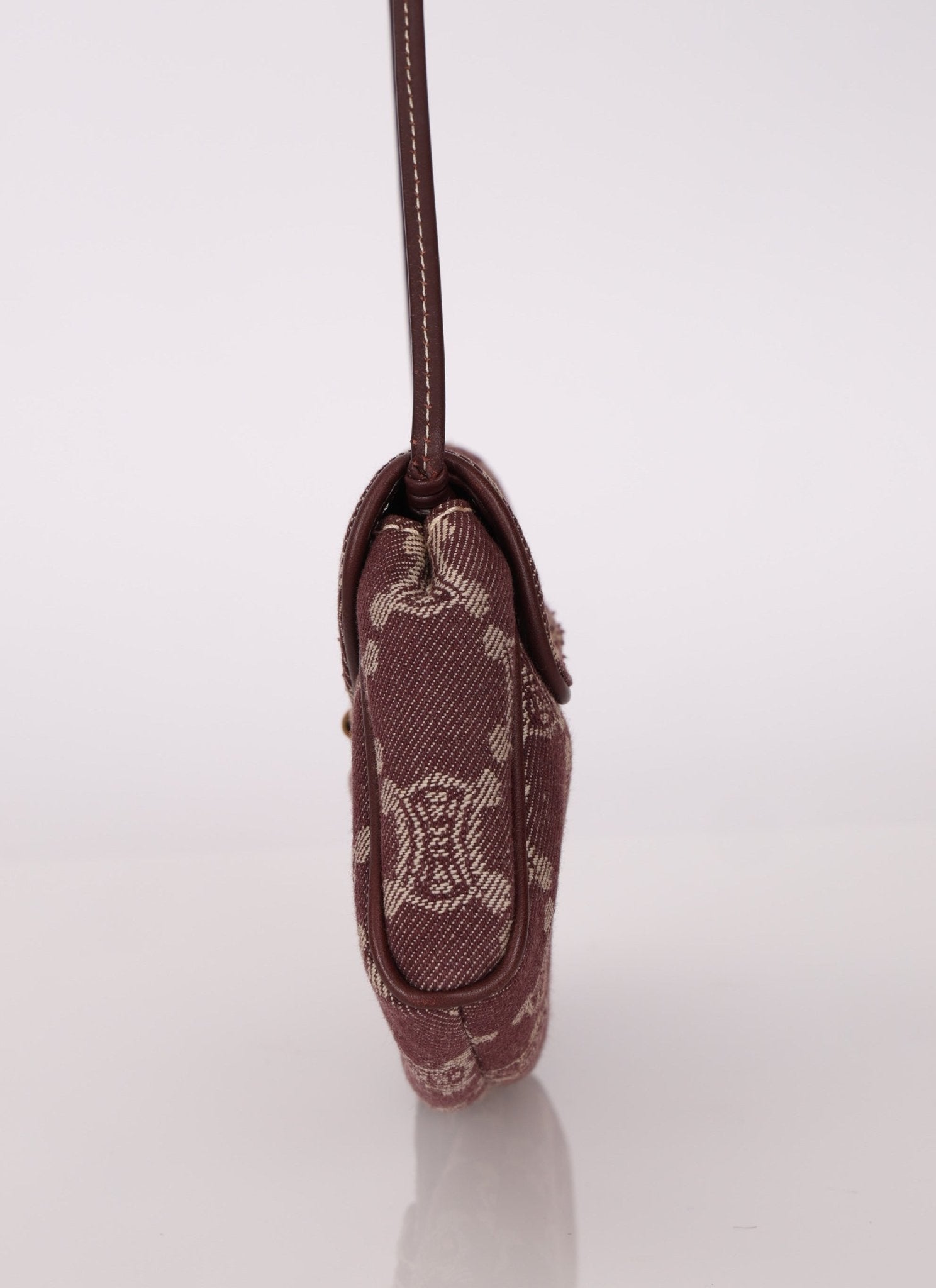 Celine Chocolate Denim Triomphe Ava Shoulder Bag - FashioNica