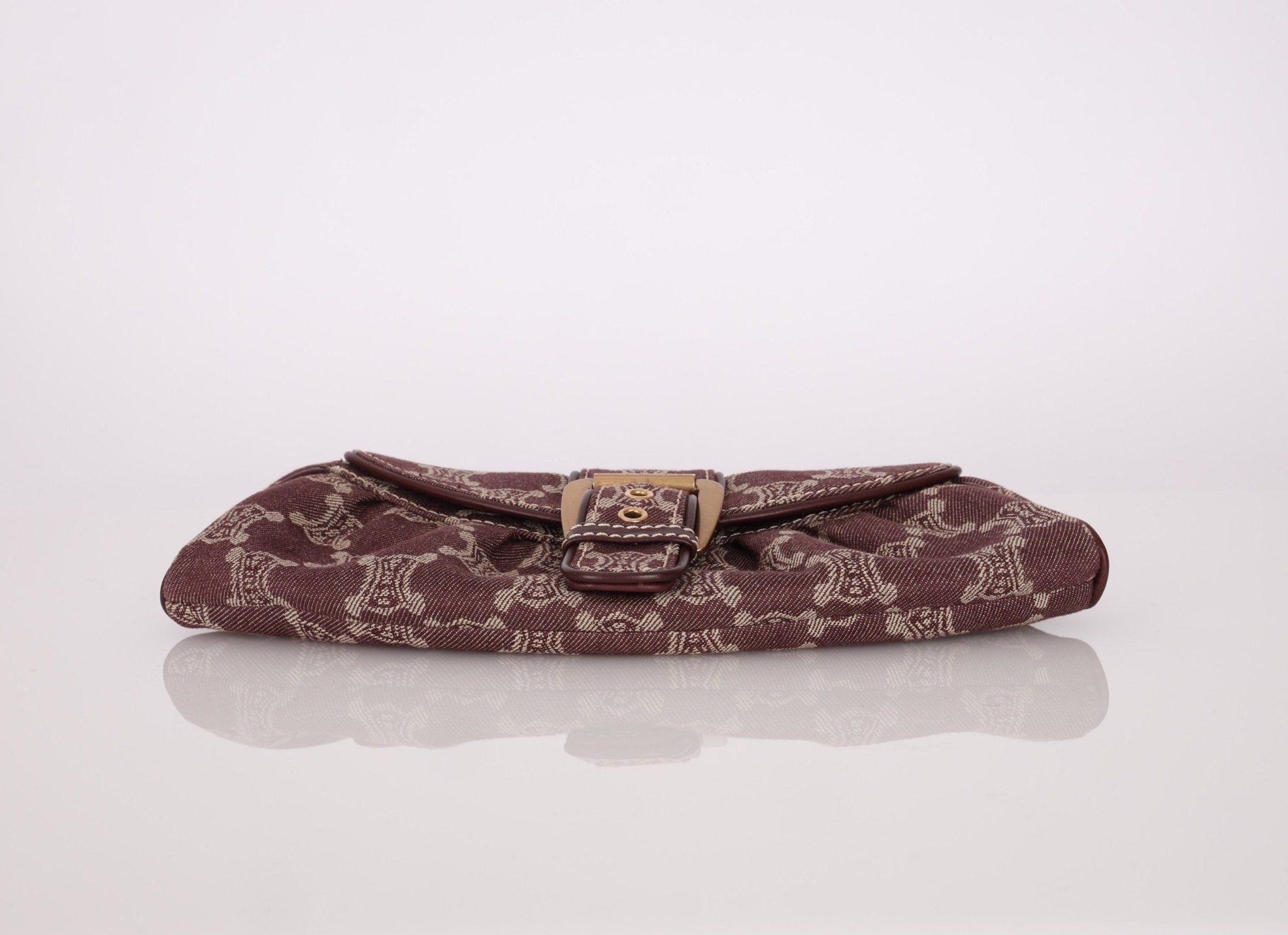 Celine Chocolate Denim Triomphe Ava Shoulder Bag - FashioNica