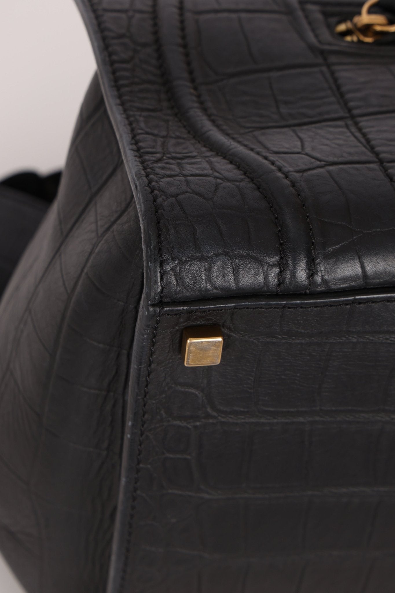Celine Croc Embossed Medium Phantom Luggage - FashioNica