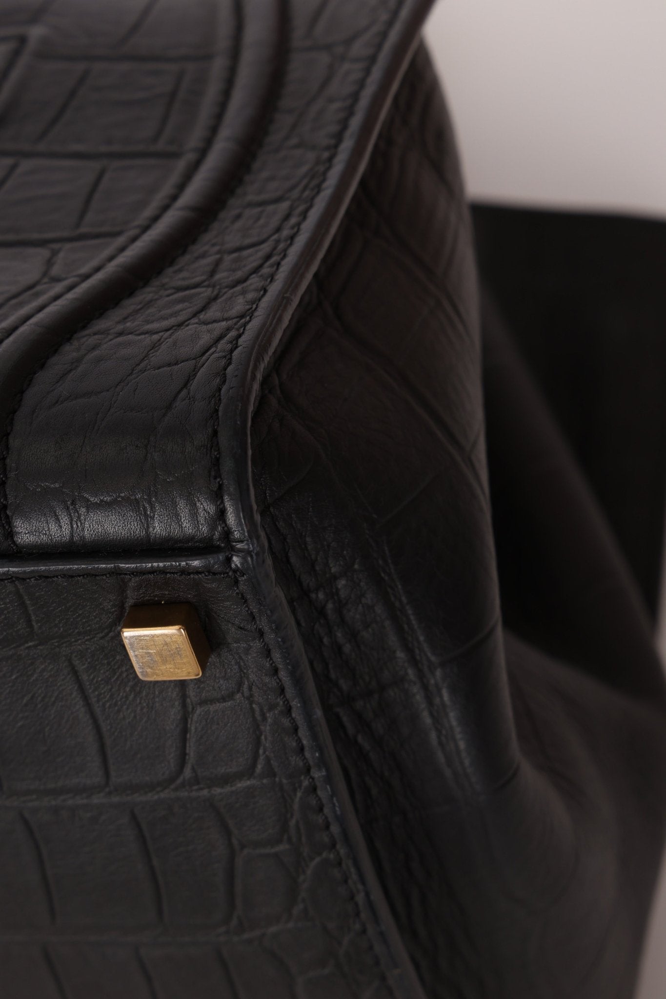 Celine Croc Embossed Medium Phantom Luggage - FashioNica