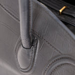 Celine Croc Embossed Medium Phantom Luggage - FashioNica