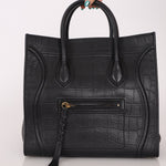 Celine Croc Embossed Medium Phantom Luggage - FashioNica