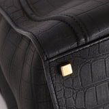 Celine Croc Embossed Medium Phantom Luggage - FashioNica