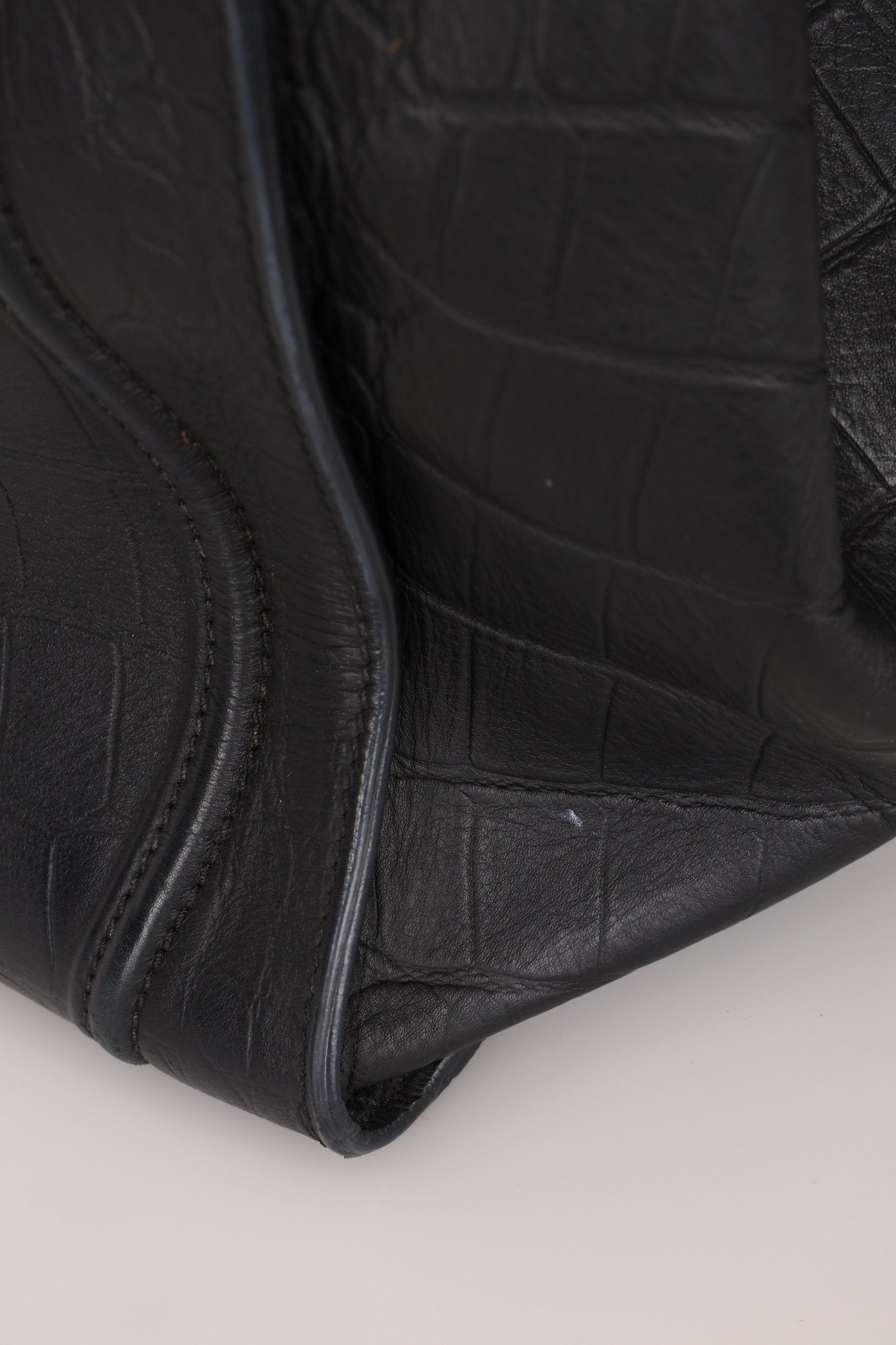 Celine Croc Embossed Medium Phantom Luggage - FashioNica