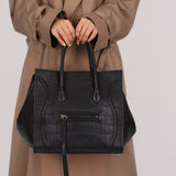 Celine Croc Embossed Medium Phantom Luggage - FashioNica